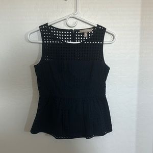 Navy Peplum Top
